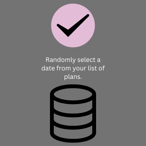 Randomly select a date from your list of ideas